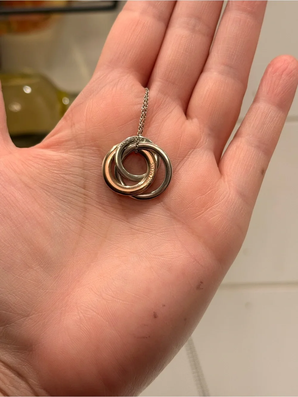 Tiffany & Co. Rose Gold Interlocking Circle Pendant Necklace